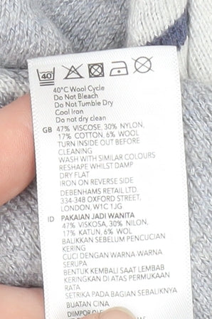 Mantaray Womens Grey Size 14 Embroidered Bird Pullover Jumper