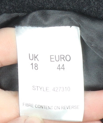 Eastex Women Black Wool Blend Mid-Length Coat Size 18
