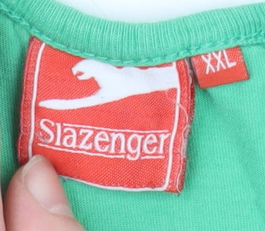 Slazenger Mens Green 2XL Tank Top Gym Vest Activewear