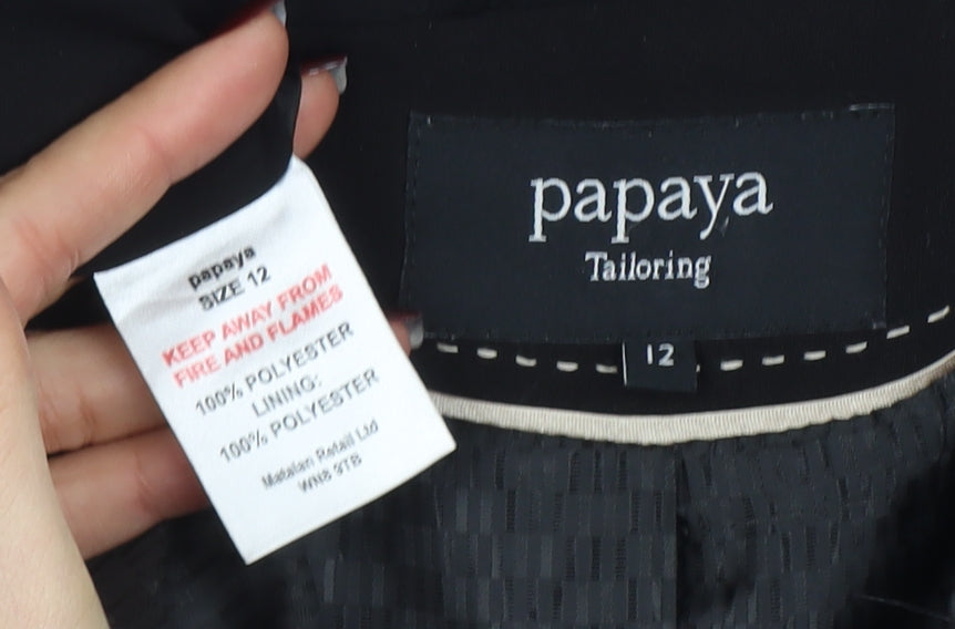 Papaya Women’s Black Shawl Collar Tailored Blazer Size 12