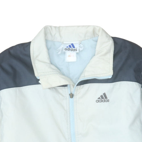 Adidas Men's White Windbreaker Jacket Size S Lightweight Sports