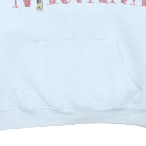 Primark Nirvana White Graphic Print Pullover Hoodie Women L