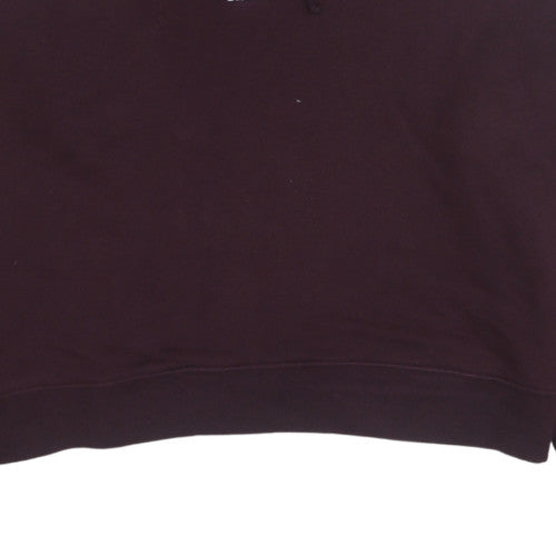 Adidas Womens Burgundy Cropped Hoodie Size 8 Cotton Blend