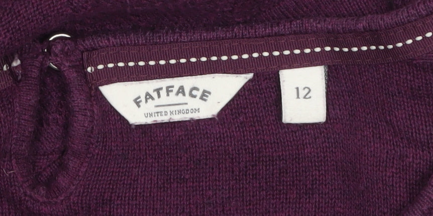 FatFace Womens Purple Cotton Knit Jumper Dress Size 12