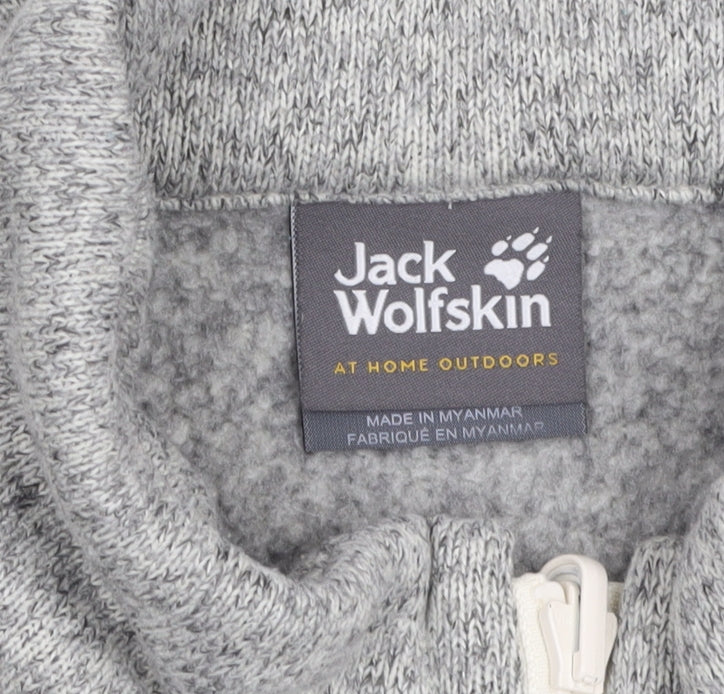 Jack Wolfskin Women Grey Fleece Full Zip Jacket Size 18