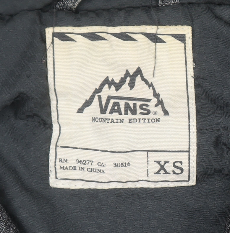 Vans Men's Grey XS Bomber Jacket Hooded Mountain Edition