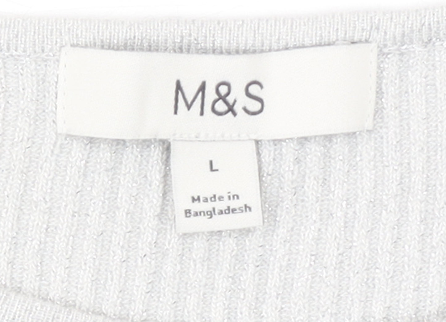 Marks and Spencer Womens Grey Knit Tank Top L Lightweight Viscose Blend