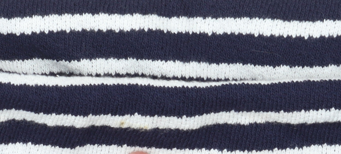 Next Womens Blue Striped Off Shoulder Cotton Top Size 6
