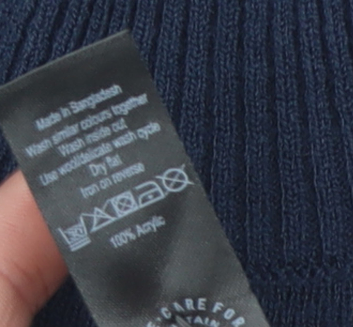 George Women’s Blue Striped Mock Neck Pullover Jumper XS