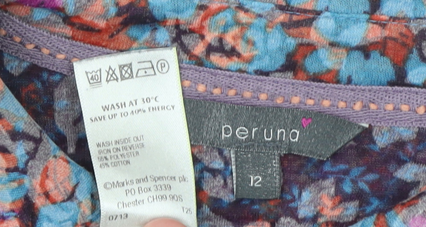 Marks and Spencer Per Una Women's Multicoloured Floral Long Sleeve Tunic Blouse Size 12