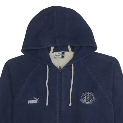 Puma Men's Blue 2XL Full Zip Hoodie Sports Cotton Sweatshirt