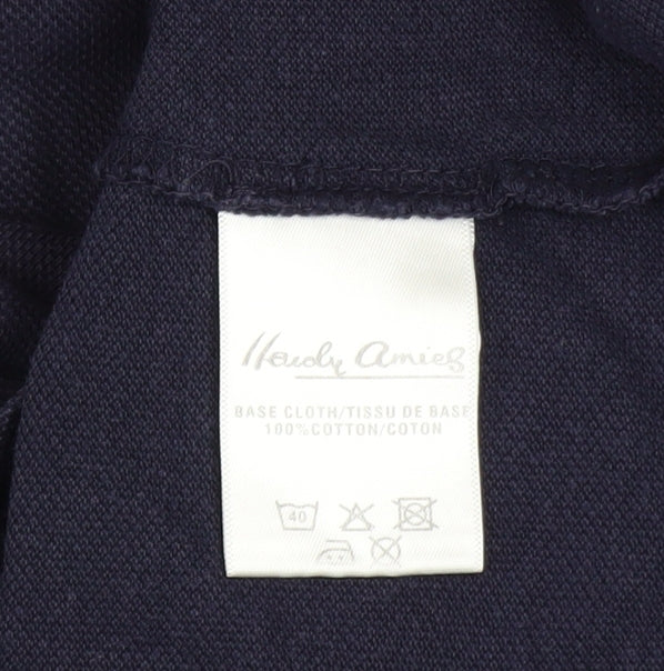 Hardy Amies London Men's Navy Blue Cotton Short Sleeve Polo - Size M
