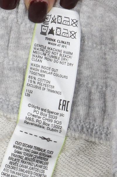 Marks and Spencer Women's Grey Jersey Sweat Shorts Size 24