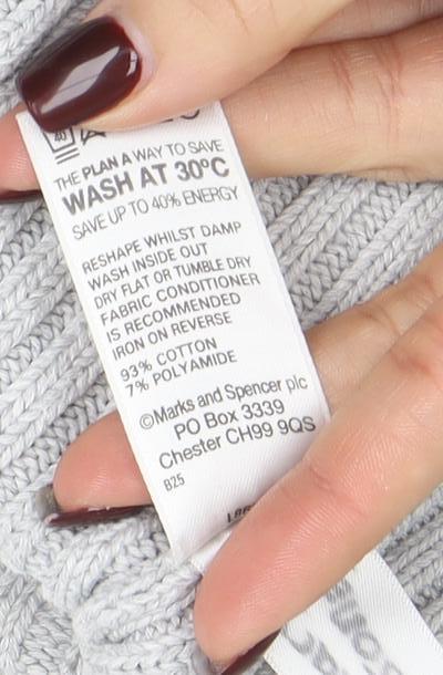 Marks & Spencer Women's Grey Size 14 Full Zip Roll Neck Jumper