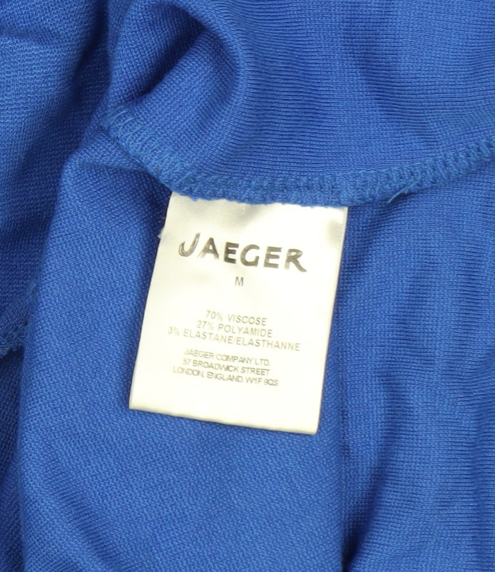 Jaeger Women’s Blue Shift Dress Size M 3/4 Sleeve Viscose Blend