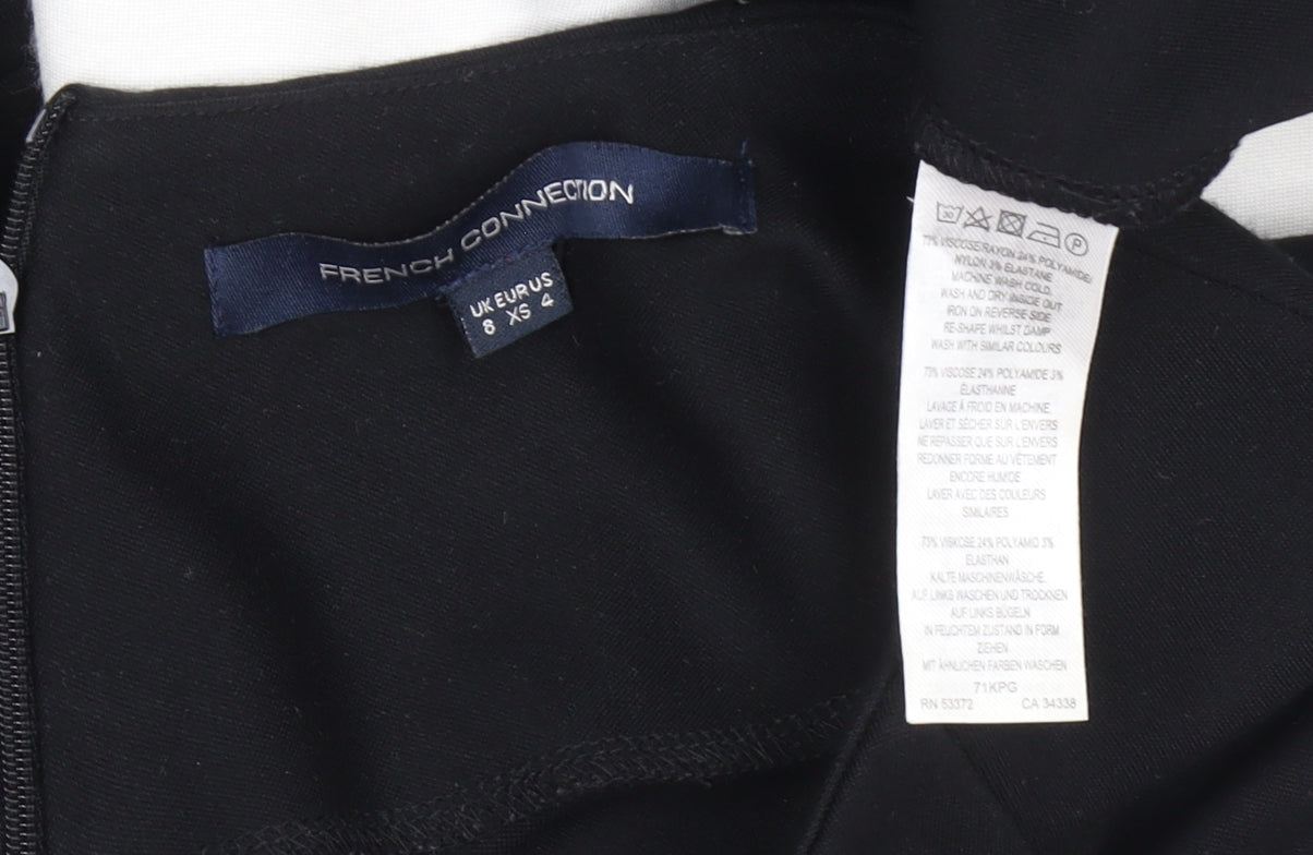 French Connection Women’s Black Shift Dress Size 8 3/4 Sleeve Workwear