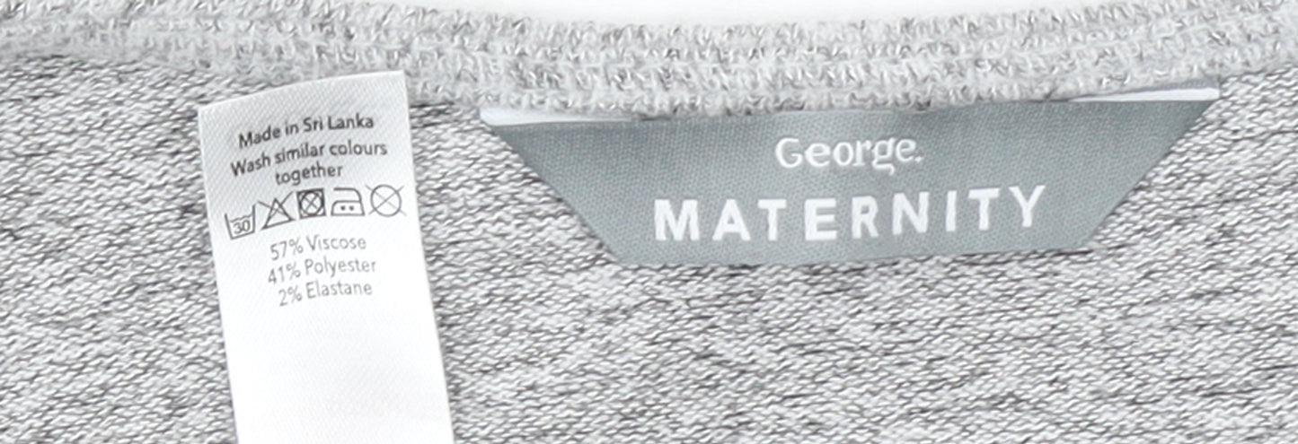 George Maternity Grey Knit Tie Front V-Neck Cardigan Size 14