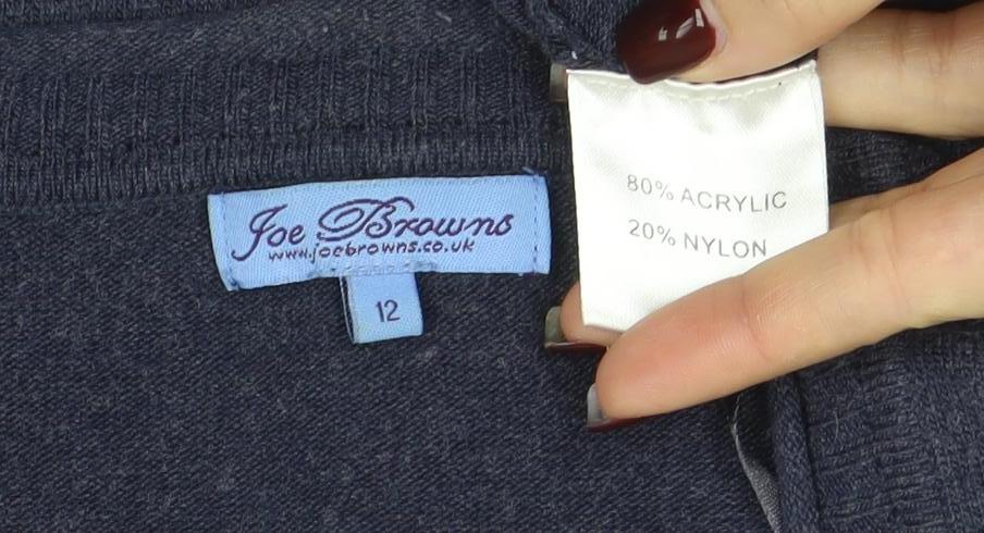 Joe Browns Womens Navy Size 12 Long Sleeve Cardigan