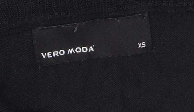 Vero Moda Women Black XS Roll Neck Short Sleeve Sweater Dress