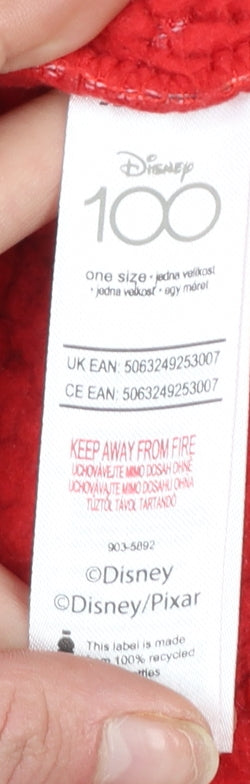 Disney Women Red Fleece Hooded Robe One Size Graphic Print Nightwear