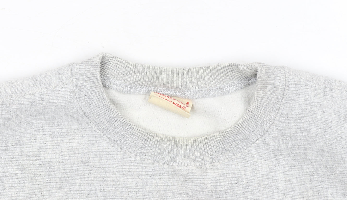 Champion Men's Grey Pullover Sweatshirt Small Crew Neck Fleece