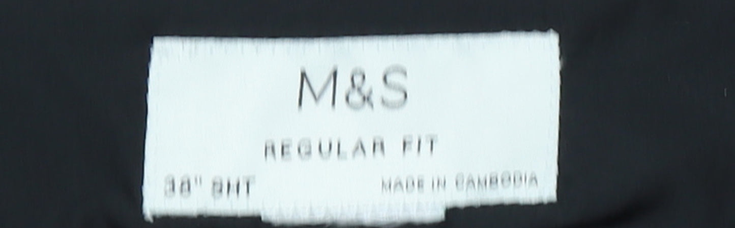 Marks and Spencer Men's Black Regular Fit Dress Trousers 30 Short