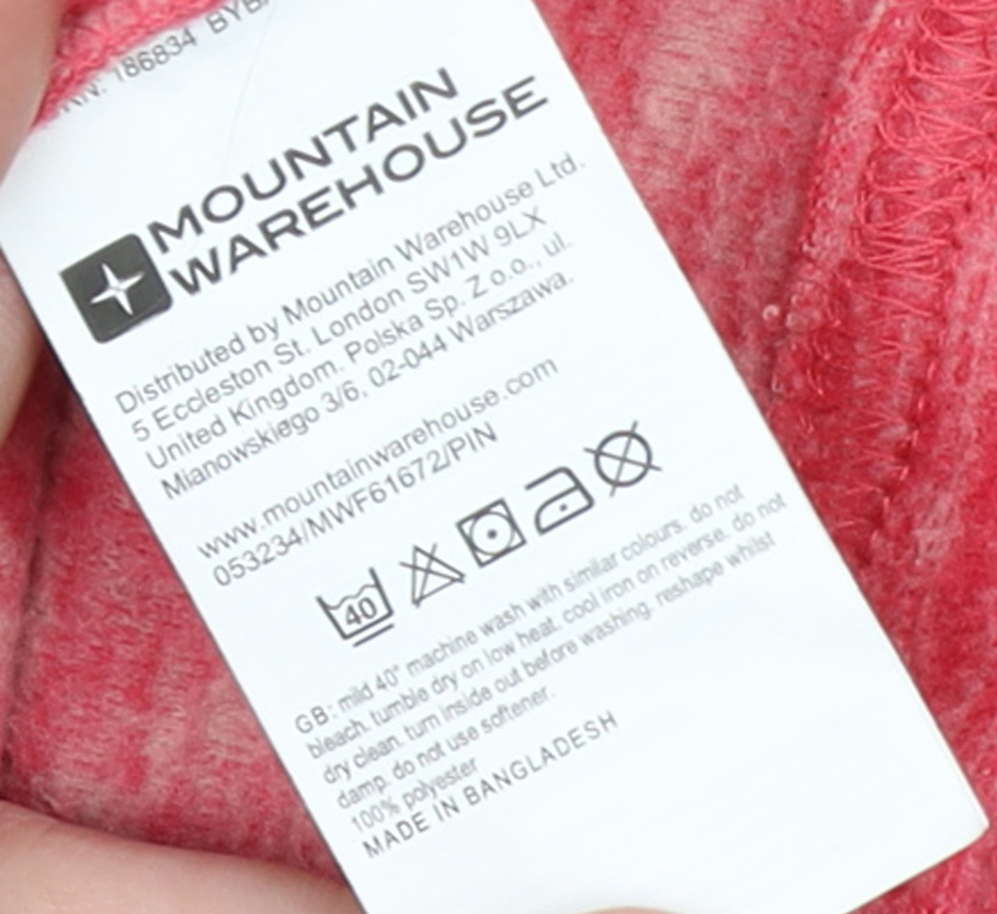Mountain Warehouse Womens Red 1/4 Zip Fleece Pullover UK 8