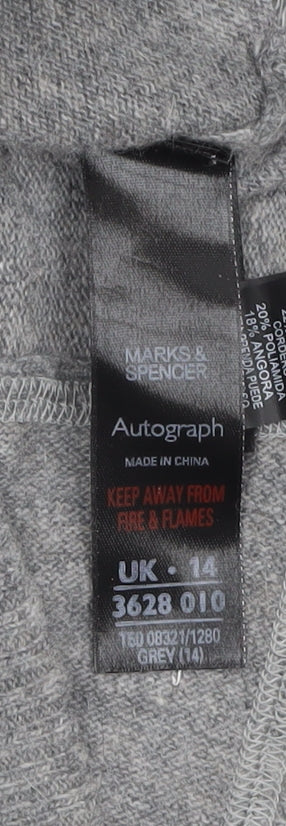 Marks and Spencer Women's Grey 3/4 Sleeve Knit Jumper Size 14