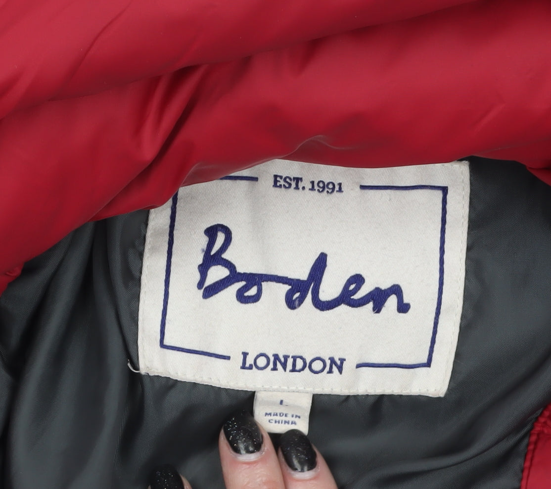 Boden Men’s Red Puffer Jacket L Winter Down Padded Coat