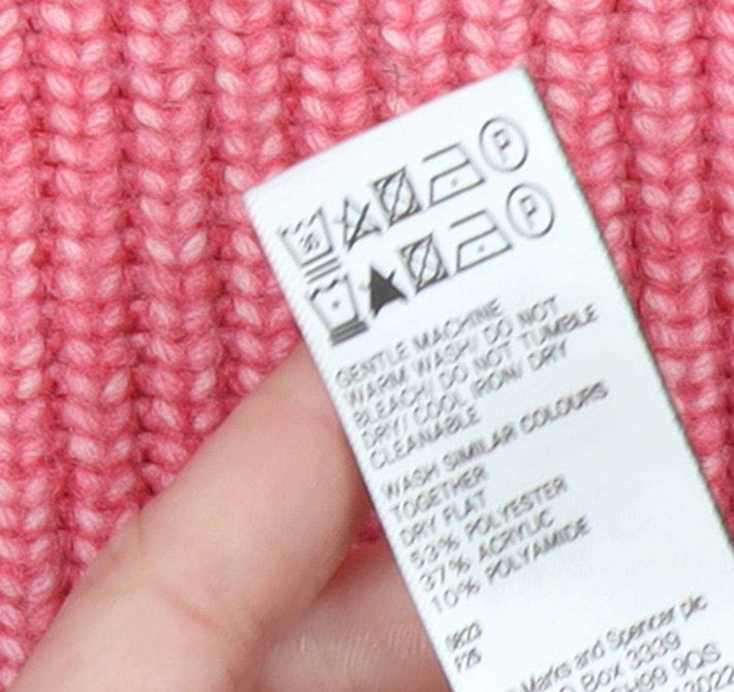 Marks and Spencer Women Pink Mock Neck Ribbed Knit Jumper XL