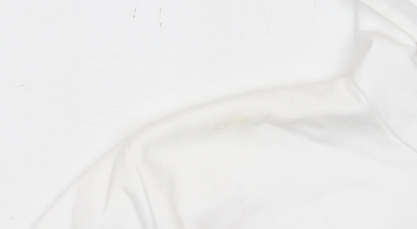 Ellesse Womens White Pullover Hoodie UK 10 Cotton Blend Logo Design