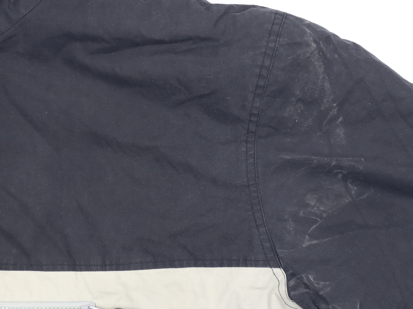 H·K·A Mens Black Hooded Anorak Jacket M Cotton Blend Outdoor