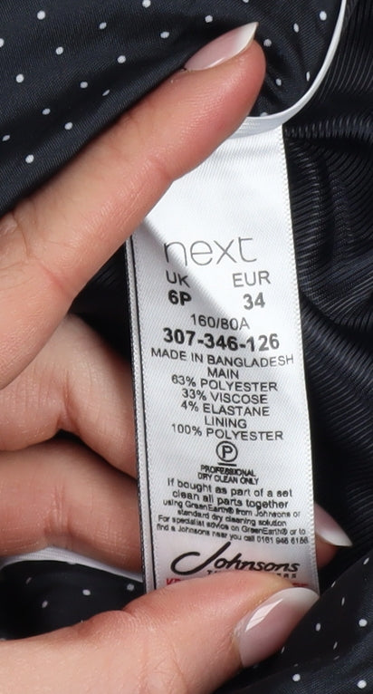 Next Petite Women's Black Blazer Jacket Size 6P Tailored Workwear