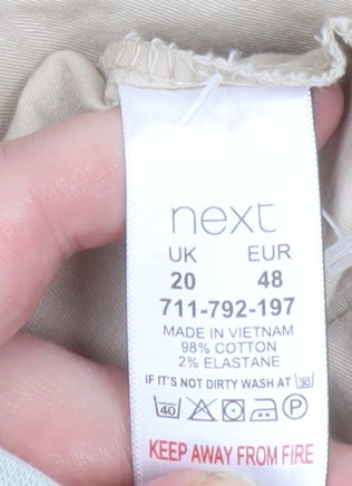 Next Women's Beige Trench Coat Size 20 Long Cotton Blend