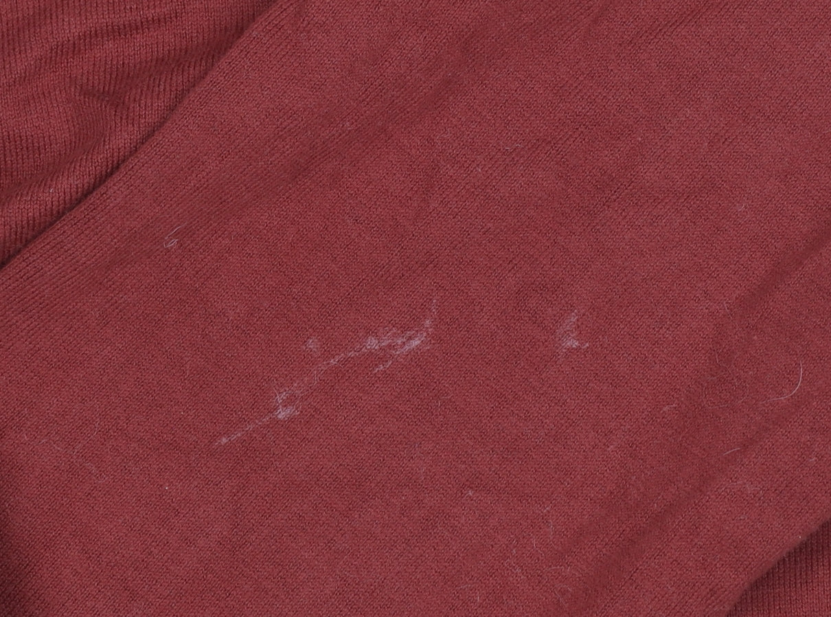 Marks and Spencer Men's Red 1/2 Zip Cotton Jumper Size L