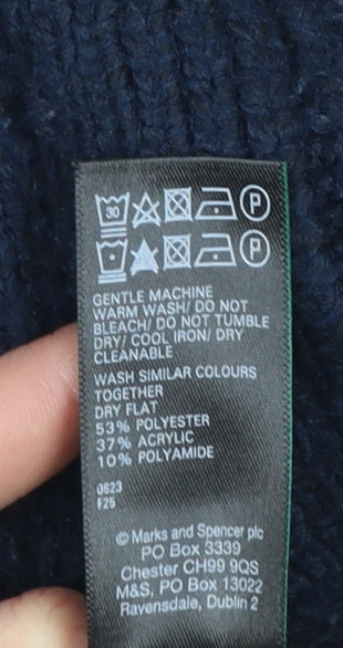 Marks and Spencer Womens Blue Roll Neck Sleeveless Knit Jumper Vest XS