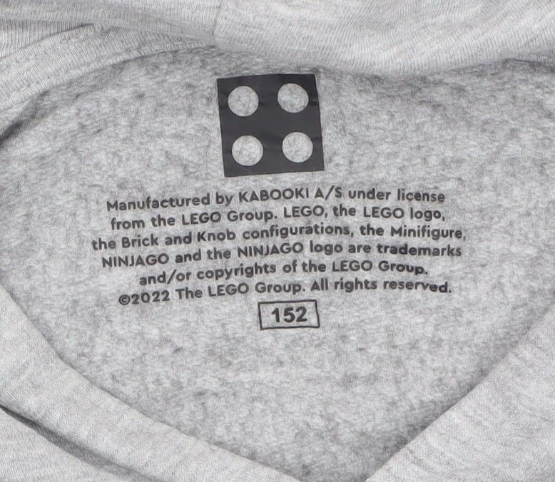 LEGO Ninjago Boys Grey Hoodie Size 152 (Age 12) Pullover Sweatshirt