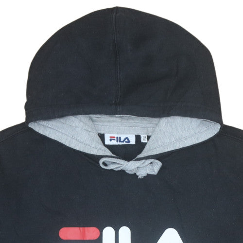 FILA Men's Black XL Pullover Hoodie Sweatshirt Logo Fleece