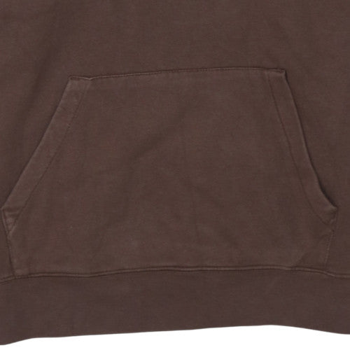 Nike Women Brown & Grey Pullover Hoodie L Logo Cotton Blend Casual