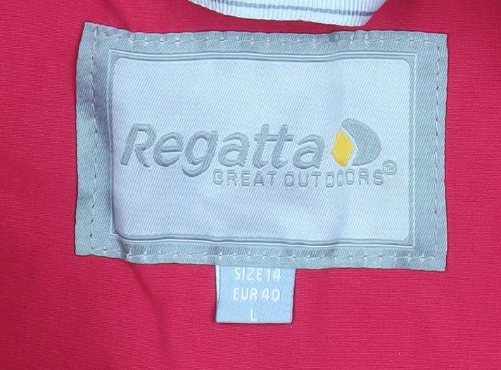 Regatta Women's Pink Waterproof Hooded Rain Jacket Size 14