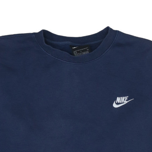 Nike Mens Blue Crew Neck Pullover Sweatshirt S Regular Fit Fleece