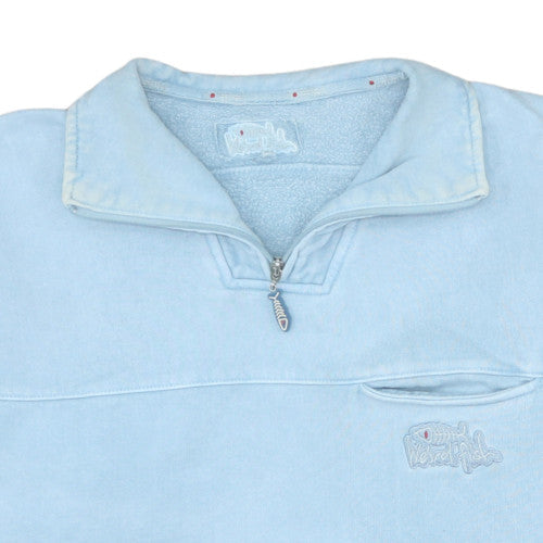 Weird Fish Mens Blue 1/4 Zip Collared Fleece Sweatshirt L