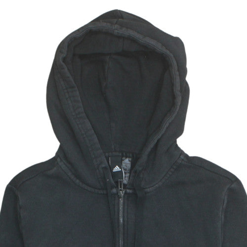 Adidas Teens Black Full Zip Hoodie L Hooded Sweatshirt Casual
