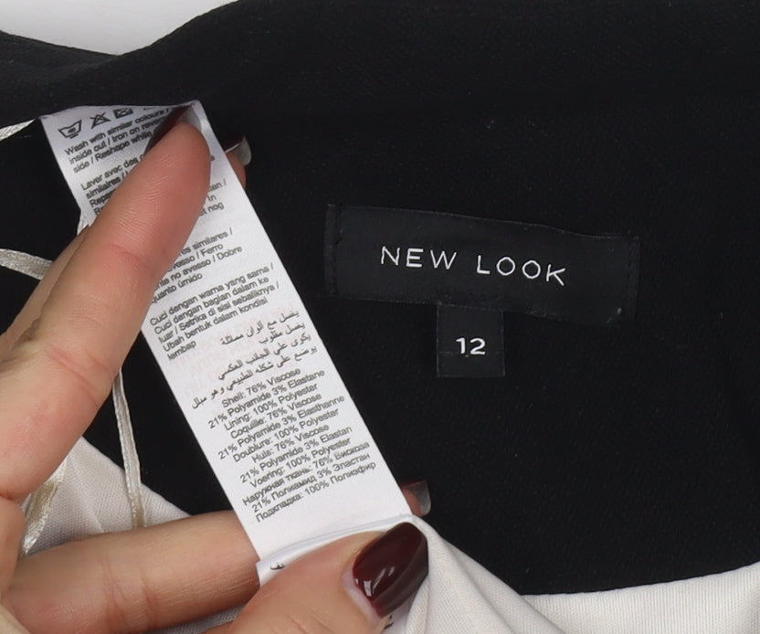 New Look Women's Black Regular Fit Blazer Jacket Size 12