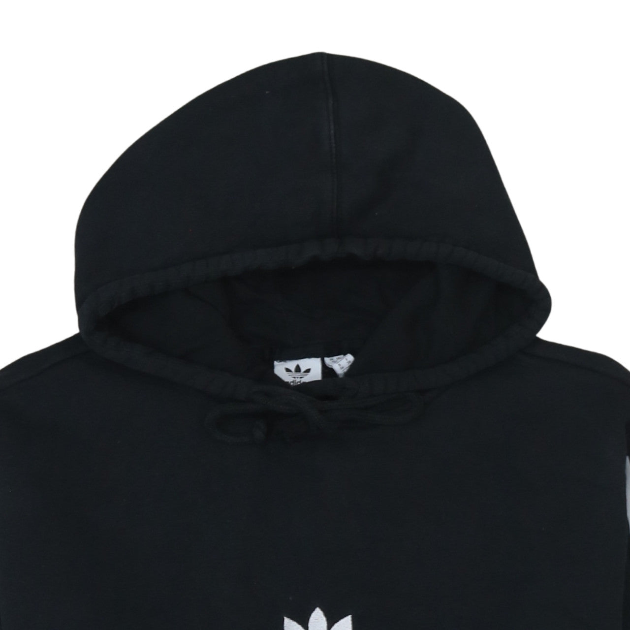 Adidas Women Black Small Pullover Hoodie 3-Stripes Logo Cotton Blend