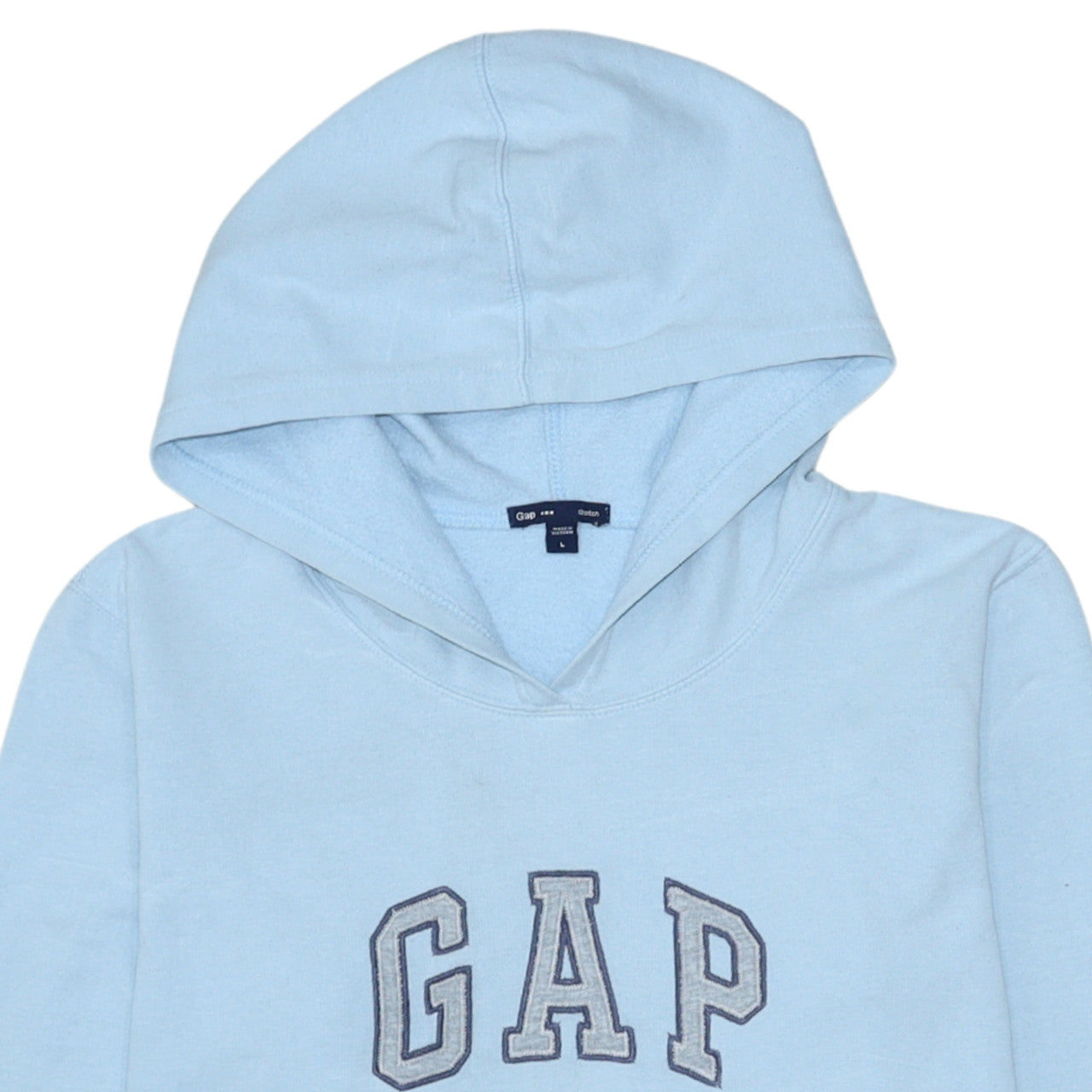 GAP Women Blue Pullover Hoodie Size L Cotton Blend Stretch Casual