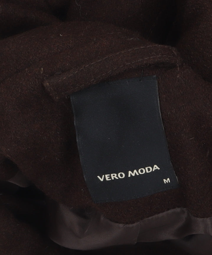 Vero Moda Women's Brown Wool Blend Mid-Length Coat M