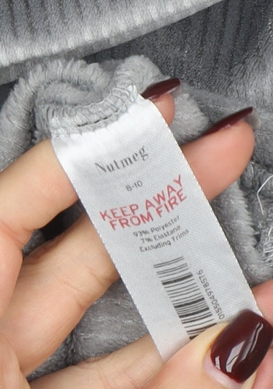 Nutmeg Womens Grey Velour Pullover Hoodie Size 8-10