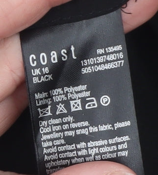 Coast Women Black Formal Cropped Open Jacket UK 16