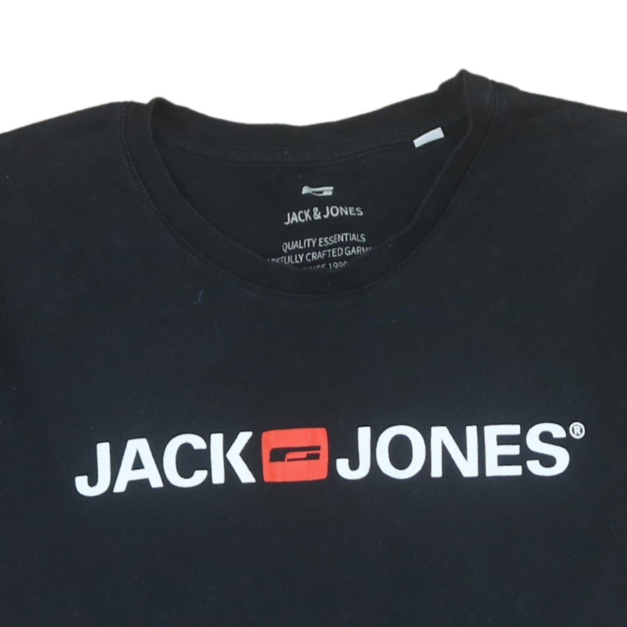 Jack & Jones Mens Black XL Graphic Logo Cotton Crew Neck T-Shirt
